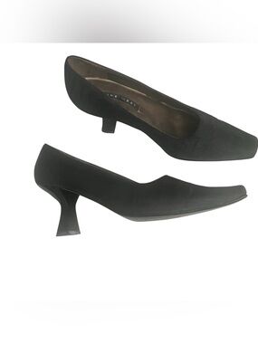 Nine West Black Sculpted Mid Heel Pumps